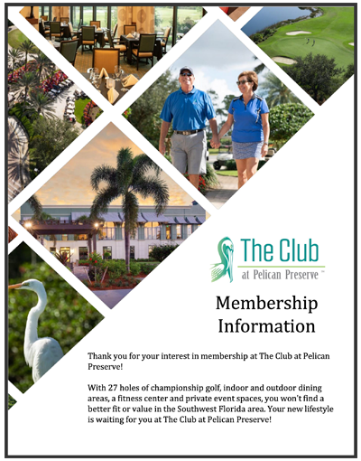 The Club at Pelican Preserve Membership Information